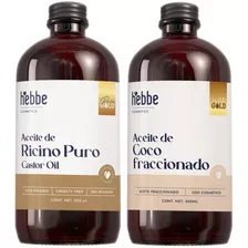 Aceite De Ricino Puro + Aceite De Coco Líquido 500 Ml