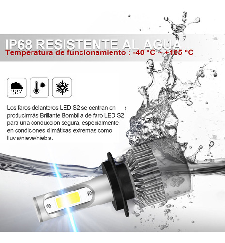 Faro Led H7 6000k Para Volvo V60 S60 De 2010 En Adelante Foto 4