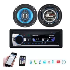 Radio Para Auto + Parlantes Bluetooth Control Sd Microfono 