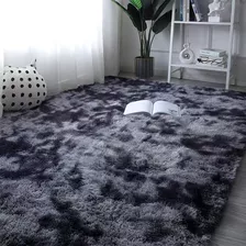 Alfombra Decomemu Nordica Pelo Largo Premium Sintético Suave Antialérgico Color Gris Con Matices - De 140cm X 100cm