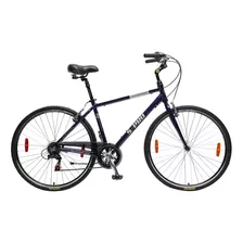 Bicicleta Urbana Masculina S-pro Strada R28 7v Cambios Shimano Tourney Tz50 Color Azul Con Pie De Apoyo