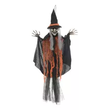 Bruxa Halloween (preto Laranja) 95cm