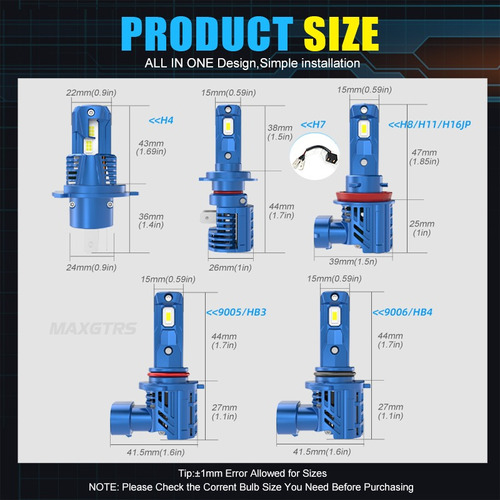 Kit De Focos Led H7 H8 H11 H16 9005 9006 Hb3 Hb4 Canbus Faro Foto 4