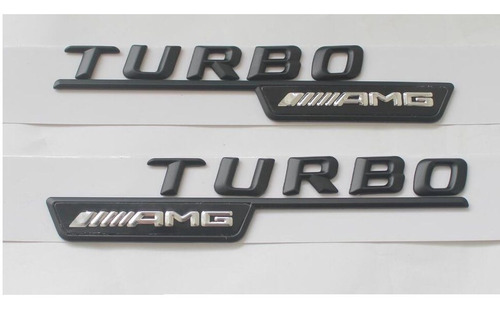 Par Emblema Turbo Amg Mercedes Benz Laterales Foto 3