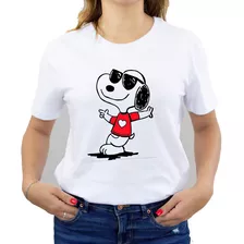 Polera Dama Estampada 100%algodon Snoopy Con Lentes 501