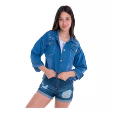 Campera Jean Mujer Roturas Rígida Mom | Dejeanci