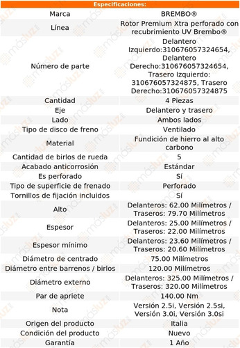 Pack 4 Discos Hiperventilados Delanteros Y Traseros X3 04/09 Foto 2