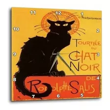 3drose Cats Le Chat Noir Reloj De Pared 10 Por 10 Pulgadas