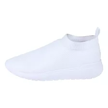 Tênis Feminino Meia Respirável Esporte Casual Branco