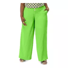 Calça Feminina Plus Size Em Crepe Secret Glam Verde