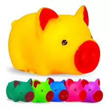 Brinquedos De Banho Para Bebês Kit Quatro Porquinho Vinil 