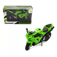 Moto De Colección Kawasaki Zx-10r Verde Escala 1:12 New Ray