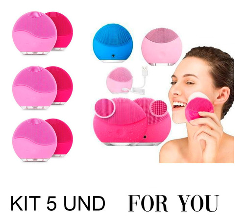 Kit 5 Esponja Eletrica Atacado Massageadora Limpeza Facial