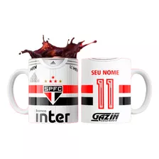 Caneca Time São Paulo Tricolor Personalize Seu Nome