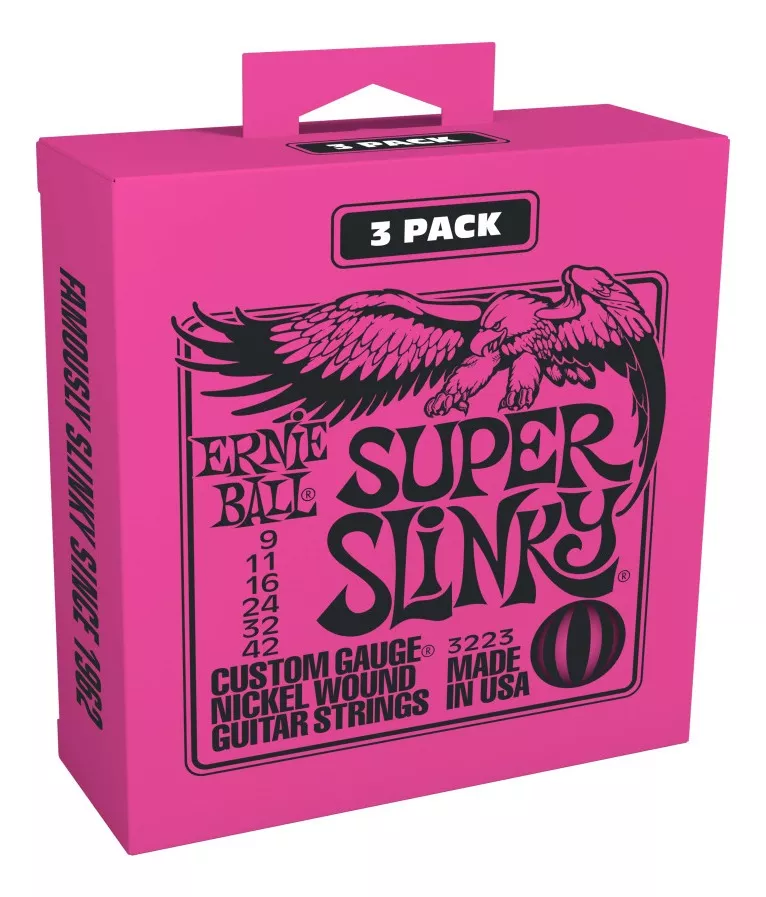 Cuerdas Ernie Ball 3223 Super Slinky 9-42 Pack 3 Set