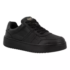 Tenis Casual Escolar Pr706701 Goma Liso Flexi Negro