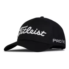 Gorra Titleist Tour Performance Ajustable Negra Logos Blanco