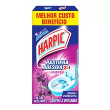 Desodorizad Sanitário Harpic Pastilha Adesiva Lavanda 2 Em 1