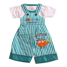 Conjunto Algodón Polera Y Jardinera / 12-18 Meses