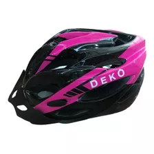 Capacete Bike Ciclismo Bicicleta Rosa Com Sinalizador Led