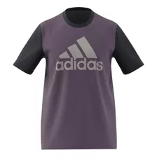 Playera adidas Essentials Big Logo Morado Con Negro Hombre