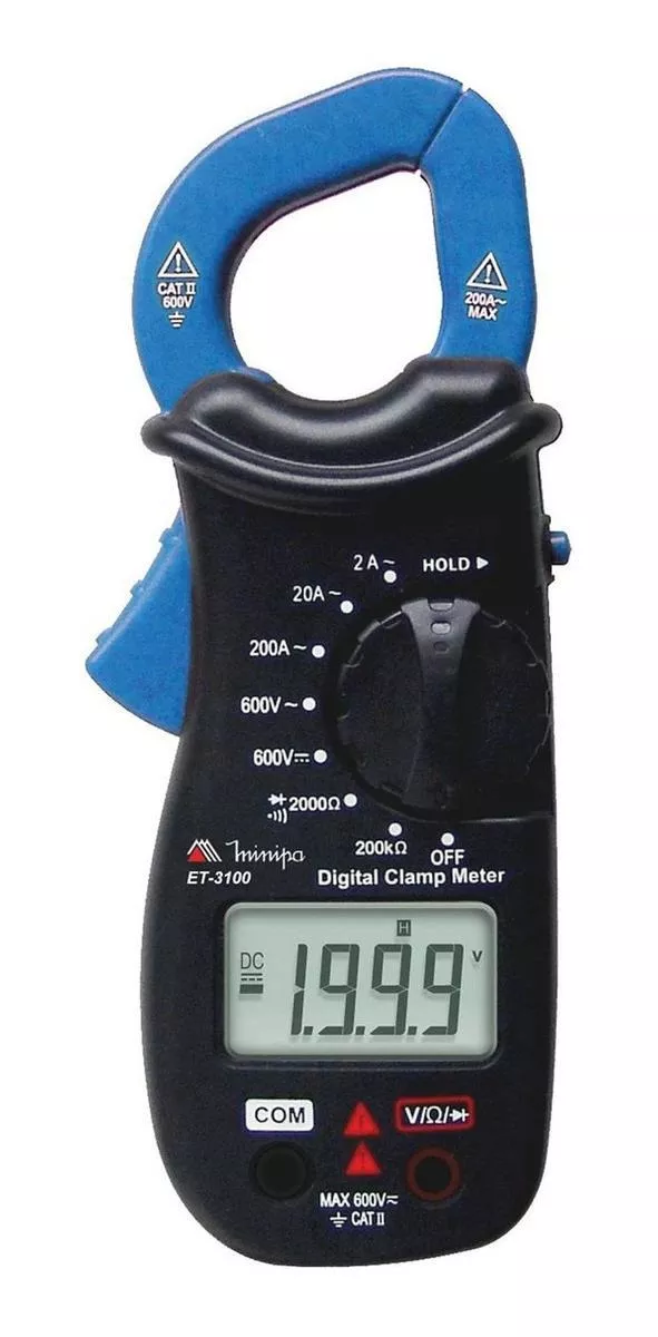 Alicate Amperímetro Digital Minipa Et-3100 200a 
