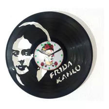 Reloj De Pared En Disco De Vinilo De Frida Kahlo 