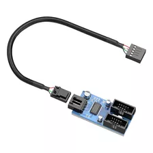 Rocketek Placa Base Usb 2.0 De 9 Pines, Conector De 1 A 2 Ex