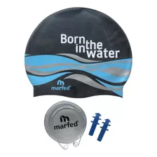 Combo Gorra De Silicona Natacion + Tapones Marfed Pileta 