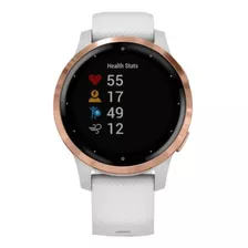 Smartwatch Garmin Vivoactive 4s 1.1 Caja 40mm De Polímero Reforzado Con Fibra White, Malla White De Silicona Y Bisel Rose Gold De Acero Inoxidable