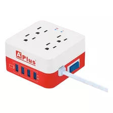 Regleta Forma De Cubo Protector De Voltaje 4 Enchufes 4 Usb 