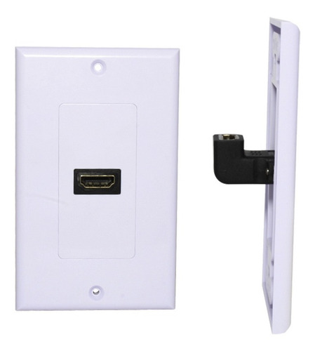 Placa De Pared 1 Puerto Hdmi 1080p Conector 90 Grados Hembra