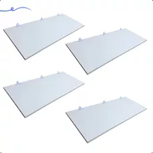 4 Prateleira Mdf Branco 70x25 C/suporte Cozinha Quarto Sala