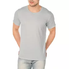 Kit Com 5 Camisas Masculina 100% Algodão Gola Redonda