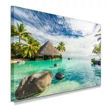 Tela Quadro Decorativo Sala Paisagem Praia Haiti 100x70