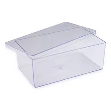Cake Box Caixa Retangular Cristal Acrílico Sobremesa 1,500ml