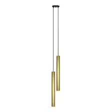 Pendente Tubo Redondo Duplo 50cm P/ Quarto Banheiro M718dl Cor Dourado