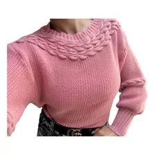 Blusa Frio Feminino Casaco Sueter Tricot Grosso Manga Longa