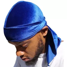 Touca Toca Durag Para 360 Waves Veludo Hip Hop Rapper Cor Azul