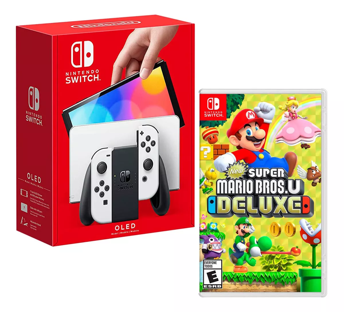 Consola Nintendo Switch Oled Blanco + New Super Mario Bros U