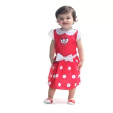 Fantasia Vestido Minnie Bebe Vermelho - Tamanho M (18 Meses)