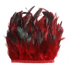 Cinta Plumas Gallo Naturales Para Artesanias Vestido 1 Metro