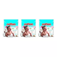 3 Refil Toalha Umedecidos Cotton Line Baby Care 1200 Lenços