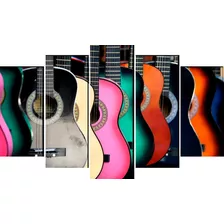 Cuadro Decorativo 5 Pieza Guitarras Colores Arte Instrumento