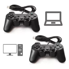 Kit 02 Controle Joystick Pc Notebook Com Fio Usb Gamepad