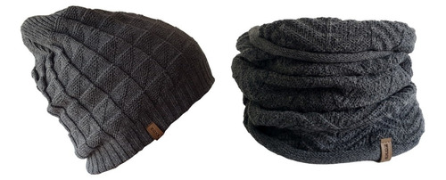 Combo Gorro Lana + Bufanda Cuello Infinito Calidad Premium