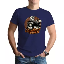 Camiseta Camisa Moto Caveira Custom Motoqueiro Motociclismo