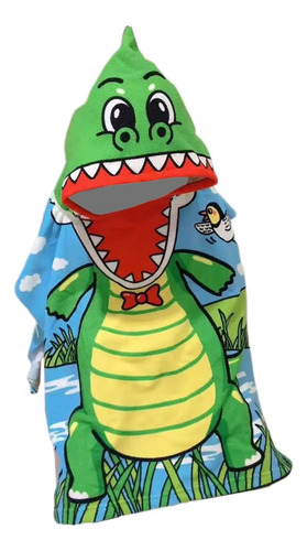Roupão De Banho Infantil Com Capuz Confortável Jacaré