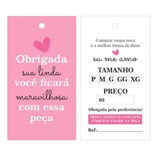 Tags Etiquetas Para Roupas - Rosa - 100 Un.