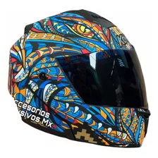 Casco Azul Moto Negro Kov Abatible Certificado Dot